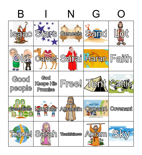 Abraham and Sarah Bingo Card