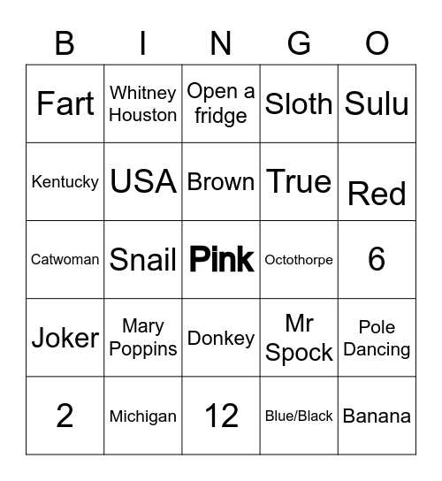 Bingo Trivia 3 Bingo Card