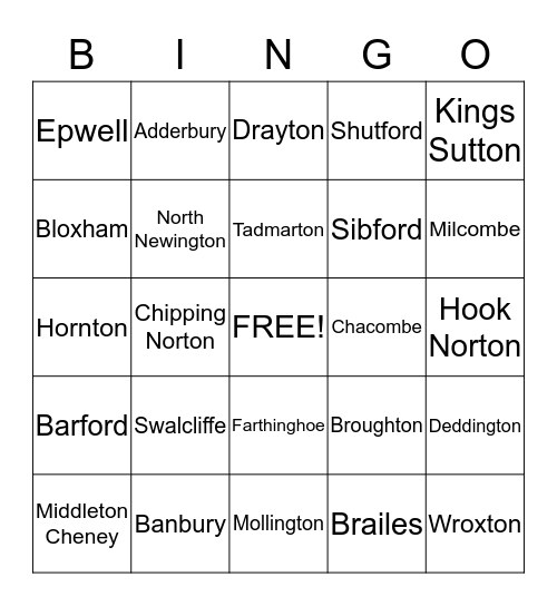 Village Bingo Card