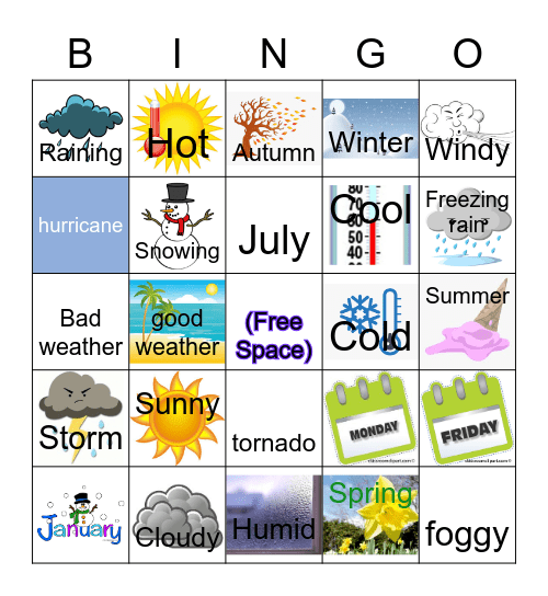 El tiempo Bingo Card