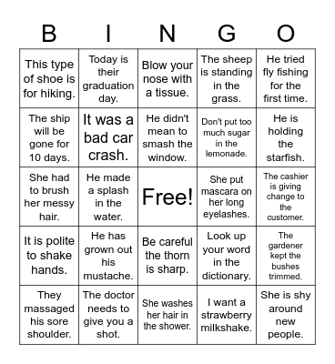 SH Bingo Card
