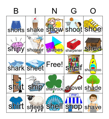 SH Inital Bingo Card