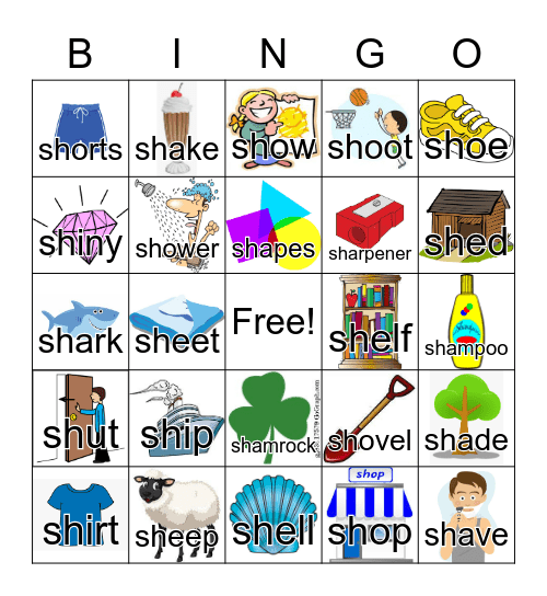 SH Inital Bingo Card