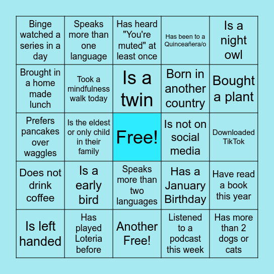 Estamos Unidos BINGO Card