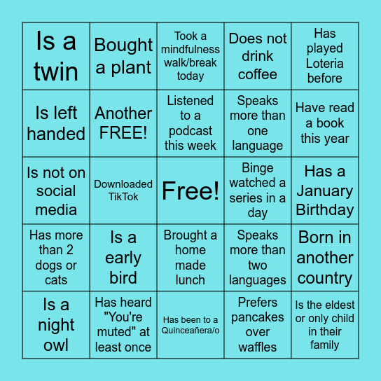 Estamos Unidos BINGO! Bingo Card