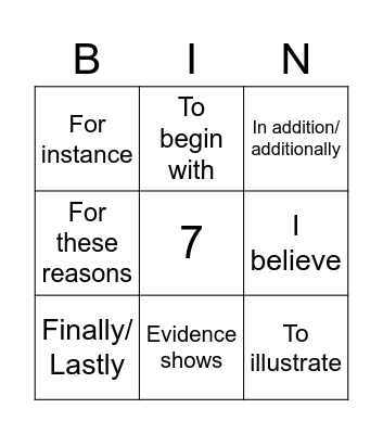 Organizational words/phrases Bingo Card
