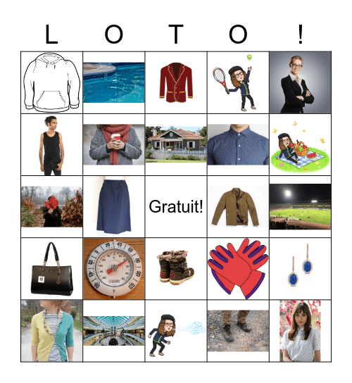 Ch 5, Clothing (copy from Mme Balla) Bingo Card