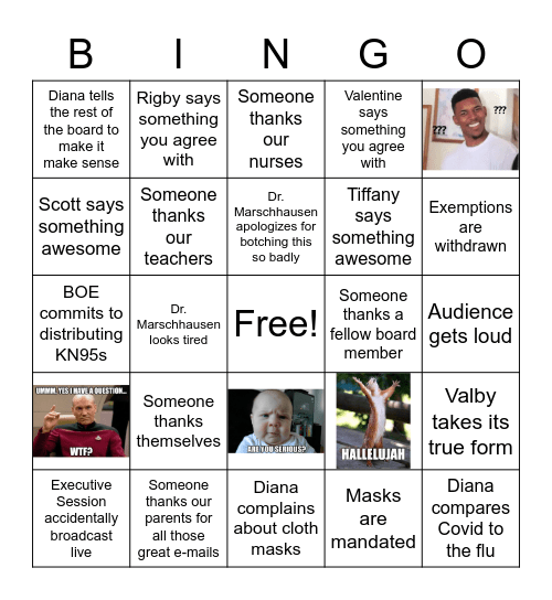 BOE Bingo! Bingo Card