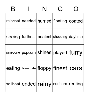 2B Bingo Card