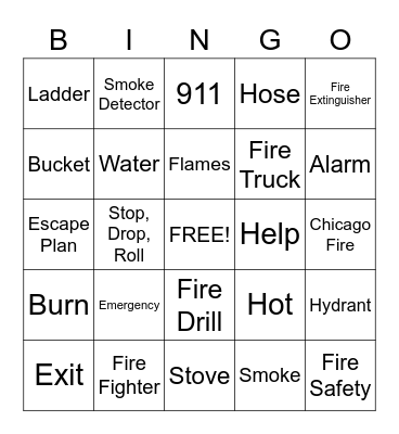 Fire Safety Bingo Card