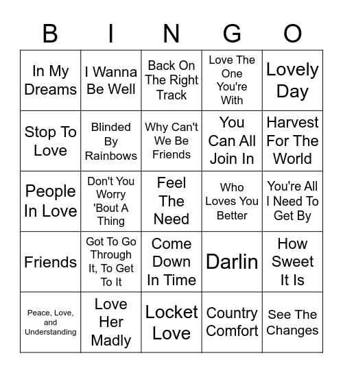 Vinyl Bingo – Get Happy Edition Bingo Card