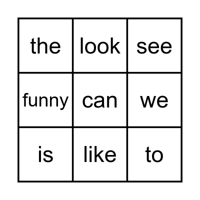 Kindergarten Bingo Board Bingo Card