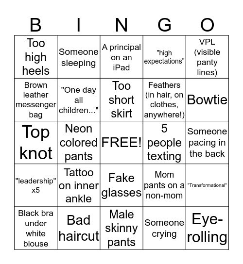 Engagement Bingo: Compliant and Off-Task Bingo Card