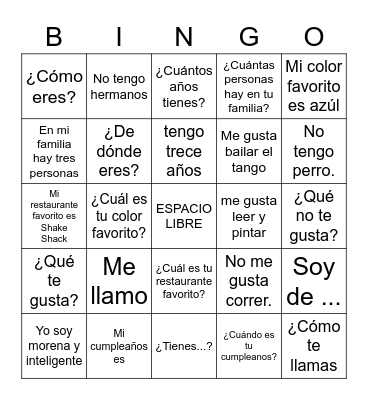 TODO SOBRE MI Bingo Card