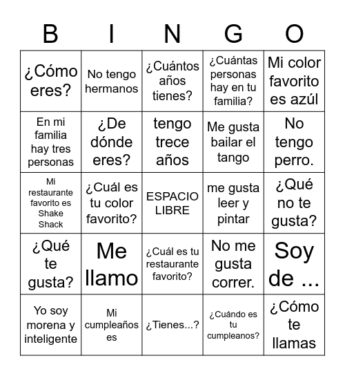 TODO SOBRE MI Bingo Card