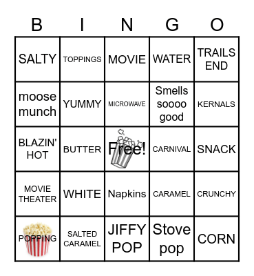 POPCORN Bingo Card