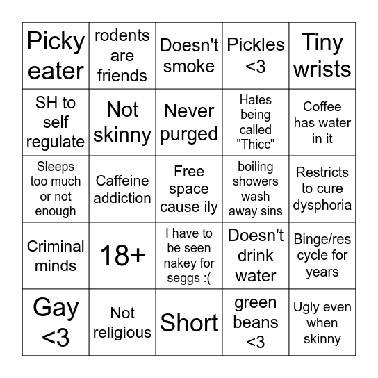 Tobi-Bones Bingo Card