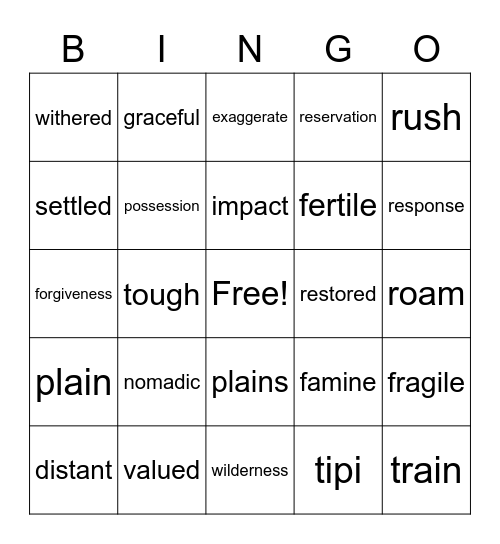 Wit & Wisdom Module 1 2st Grade Bingo Card