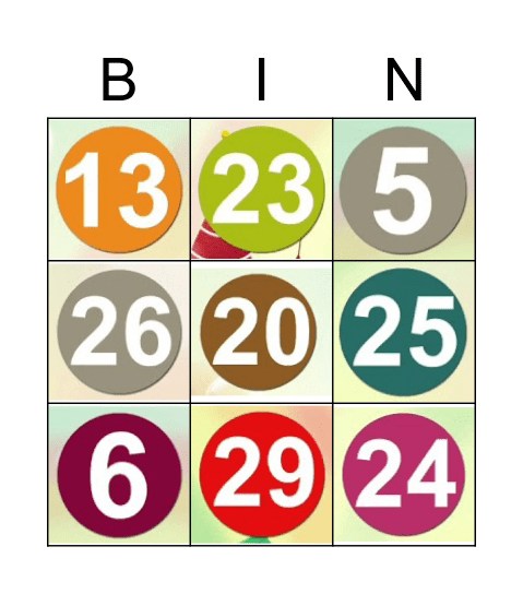 Números 1-30 Bingo Card