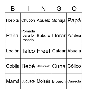 BABY SHOWER Bingo Card