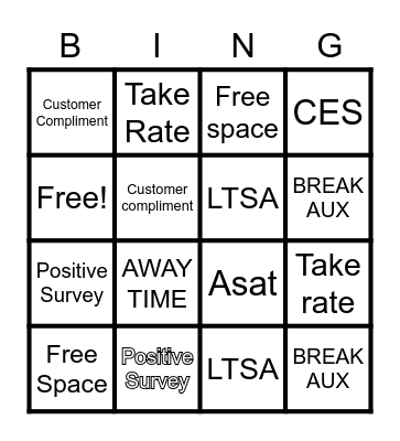 Sample Bingo Card