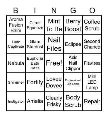GelMoment Bingo Card
