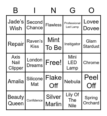 GelMoment Bingo Card