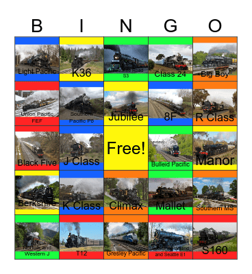 Introduction to Steam Locomotives Bingo Card