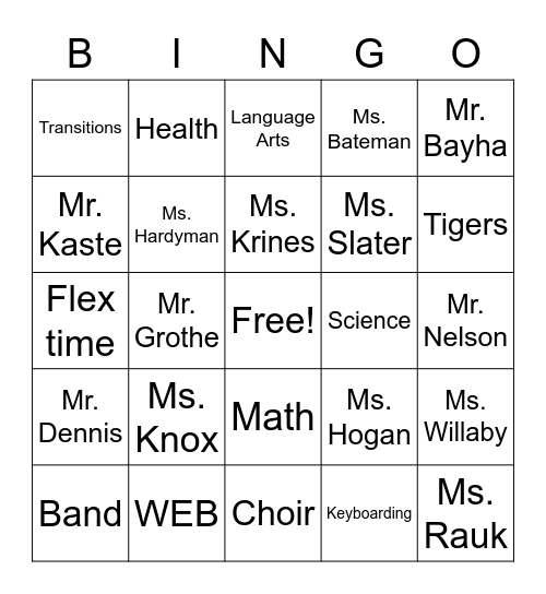 DMS Bingo Card