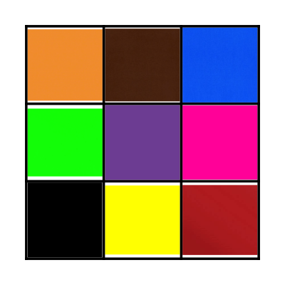 Colors Bingo Card