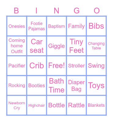 Baby Fannin Bingo Card
