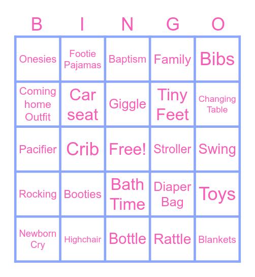 Baby Fannin Bingo Card
