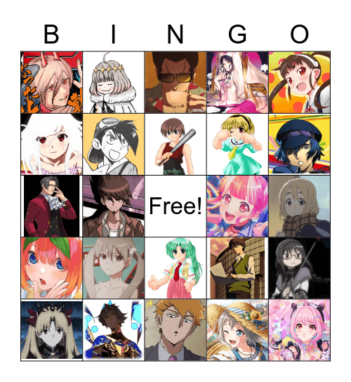 Dakko's favorite characters bingo Card