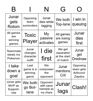 Leaphr's PU Bingo Card Bingo Card