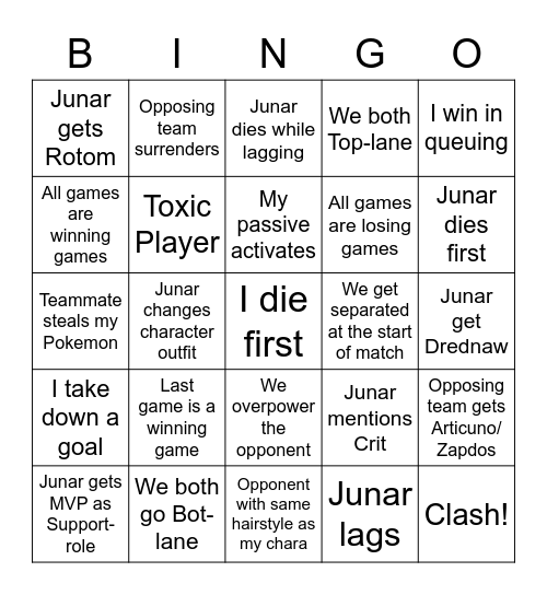 Leaphr's PU Bingo Card Bingo Card