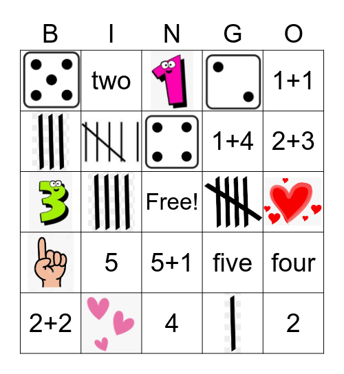 Learning Numbers Bingo Card