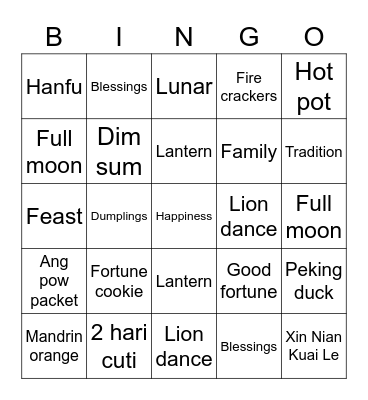 IA - CNY Bingo Card