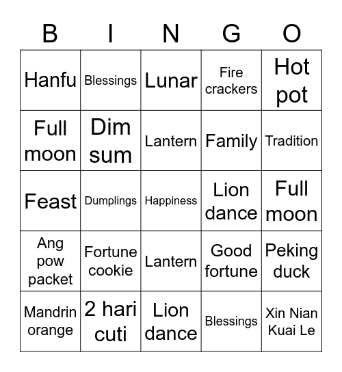 IA - CNY Bingo Card
