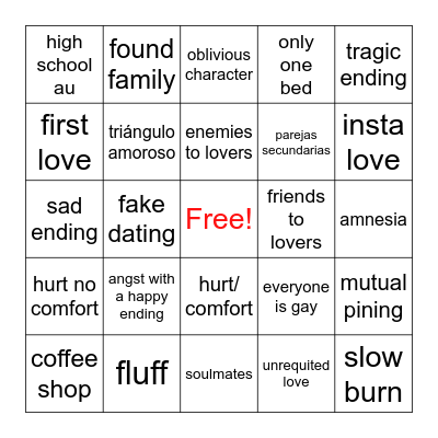 prompts Bingo Card