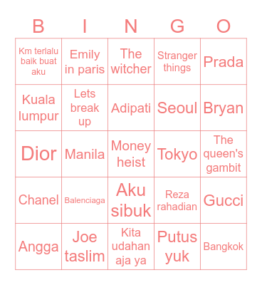 grumphi Bingo Card