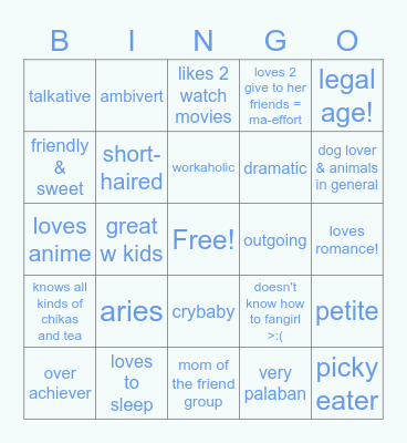 what do you have in common with mer! Bingo Card