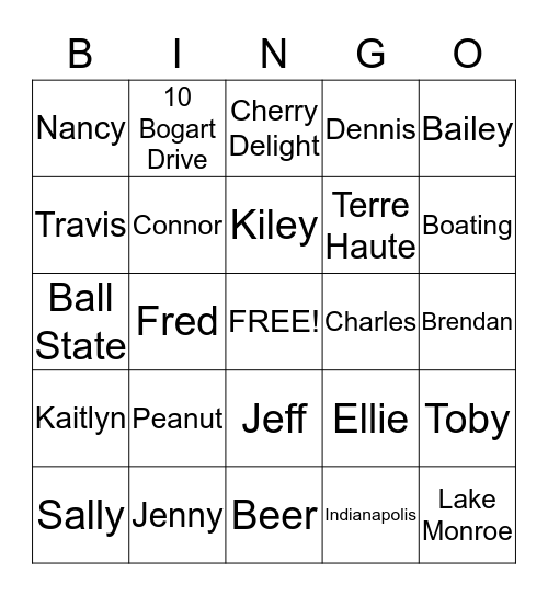 Family Camp 2015 Bingo Card