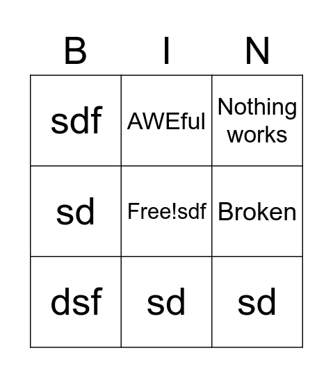 Awesome Retro Bingo Card