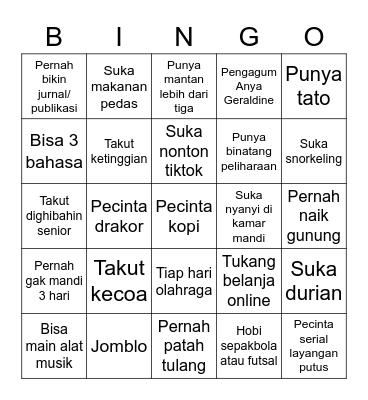 Bingo FPIC Bingo Card