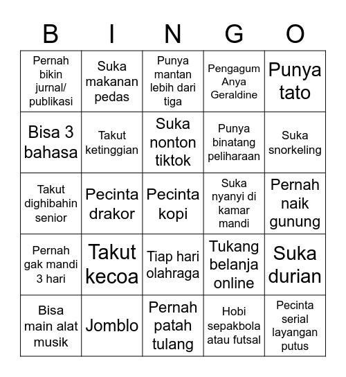 Bingo FPIC Bingo Card