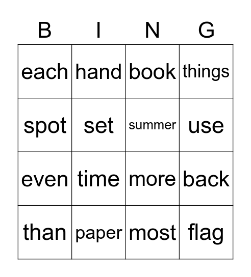 Josh and Brownie Bingo Card