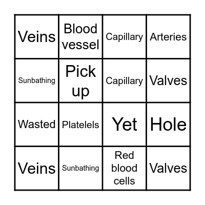 VOCABULARY 8 Bingo Card