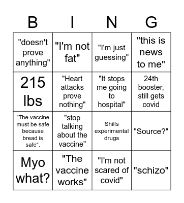 Tard Bingo Card