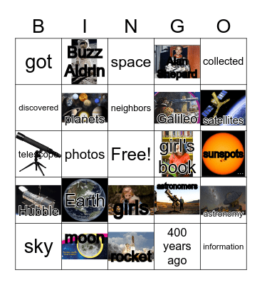 G3 U3 W3 Earth and Its Neighbors Bingo Card