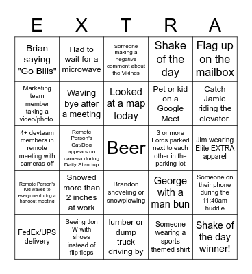 Extra Bingo Card
